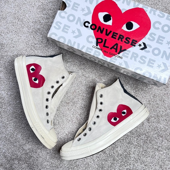 Converse Play Comme Des Garçons High Top Sneakers 11 - Picture 1 of 7
